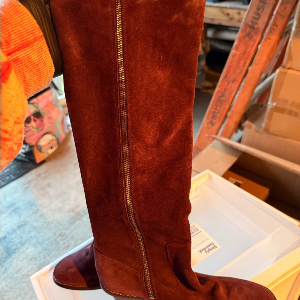 Coach Burgundy Heeled Boots